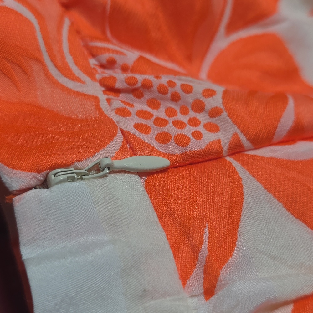 J. Crew Orange Floral Taffeta Skirt Size 10 - Picture 7 of 10